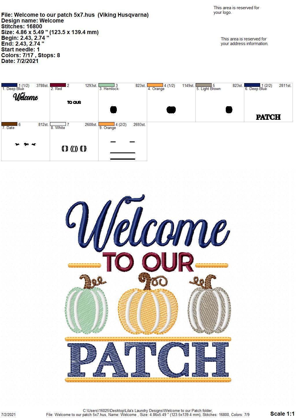 Welcome to our Patch - 4 sizes- Digital Embroidery Design