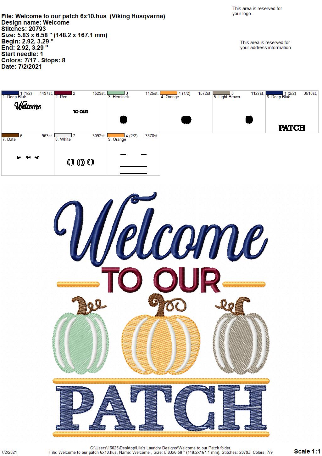 Welcome to our Patch - 4 sizes- Digital Embroidery Design