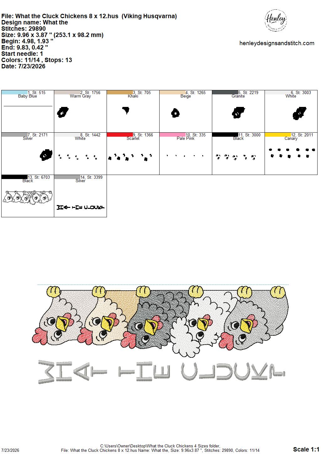 Sketch Fill Chicken Hugger – What the Cluck – 4 x 4, 5 x 7, 6 x 10 and 8 x 12 – DIGITAL Embroidery Design