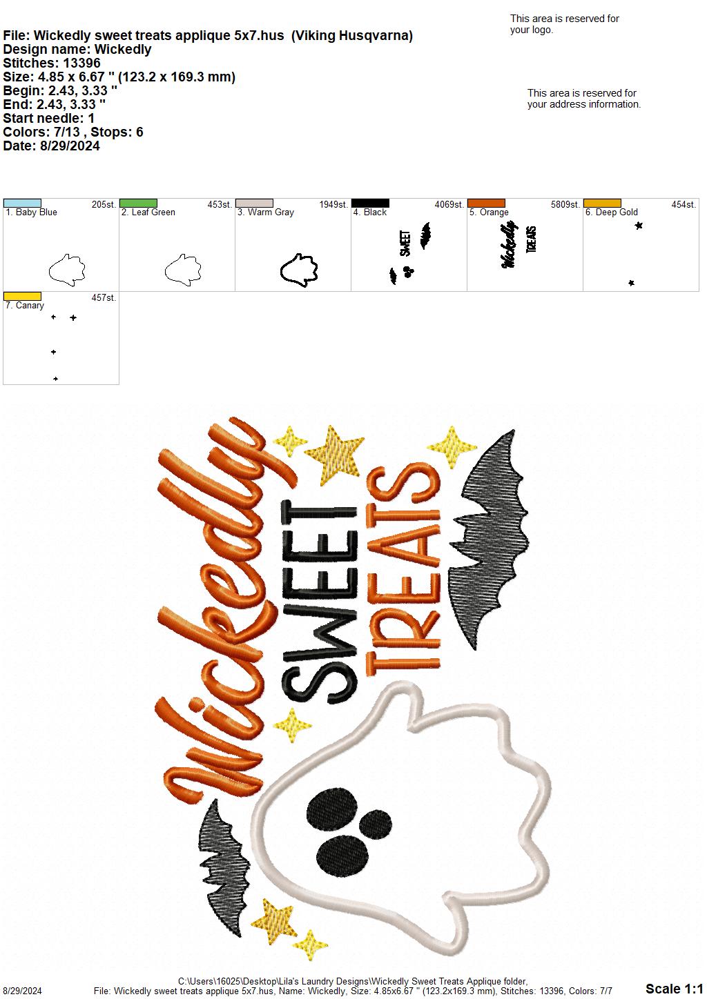 Wickedly Sweet Treats - 3 Sizes - Digital Embroidery Design