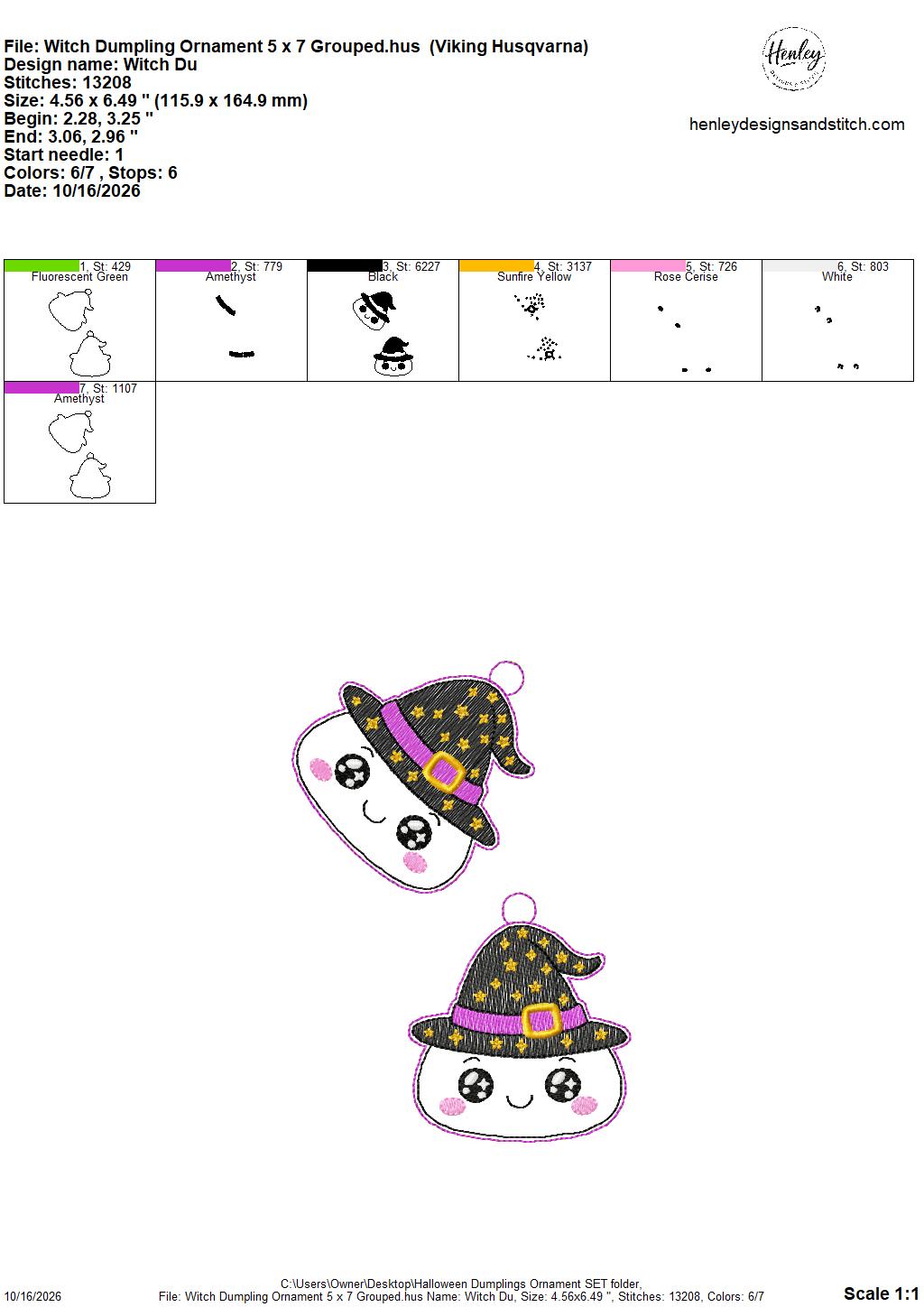 Halloween Dumpling Ornament SET - 4 x 4 Single and 5 x 7 Grouped - 8 DESIGNS - DIGITAL Embroidery Design