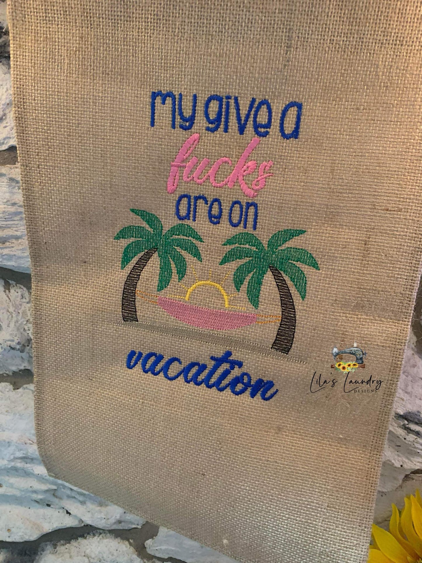 On Vacation - 3 Sizes - Digital Embroidery Design