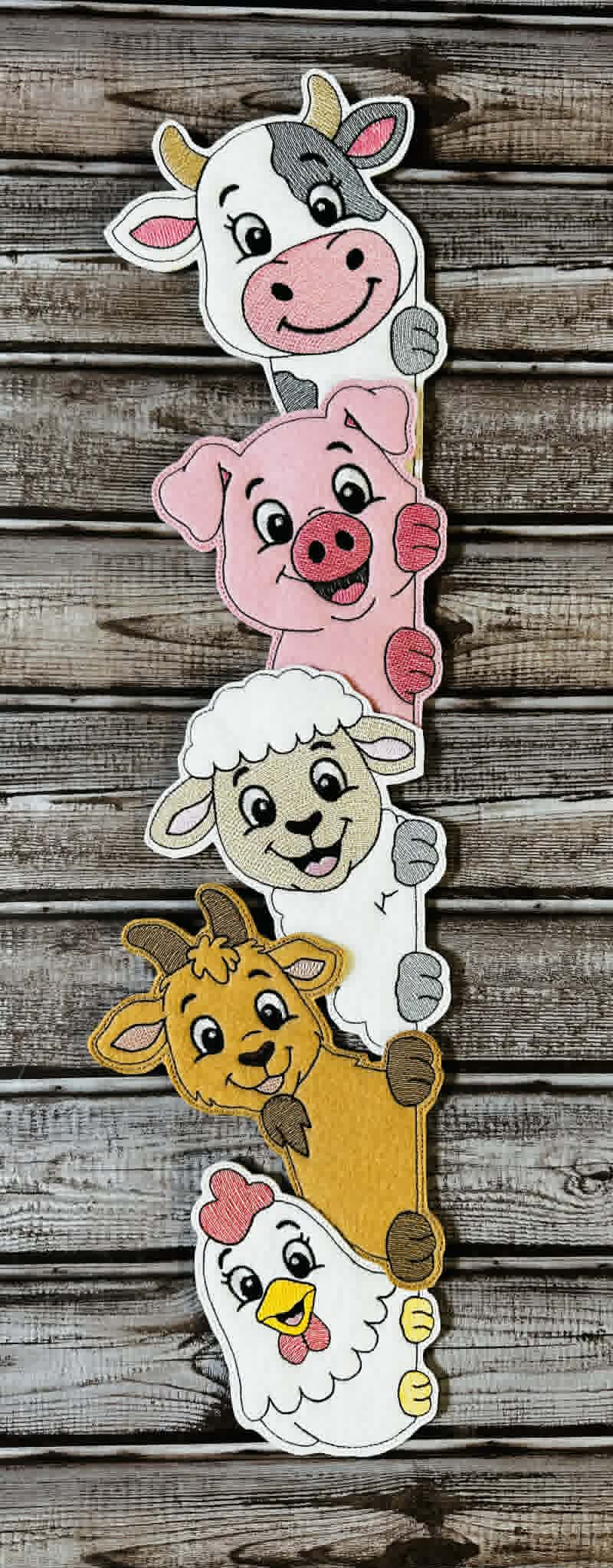 Farm Animals Door Hugger - 3 Sizes - 5 x 7, 6 x 10 and 8 x 12 DIGITAL Embroidery Design
