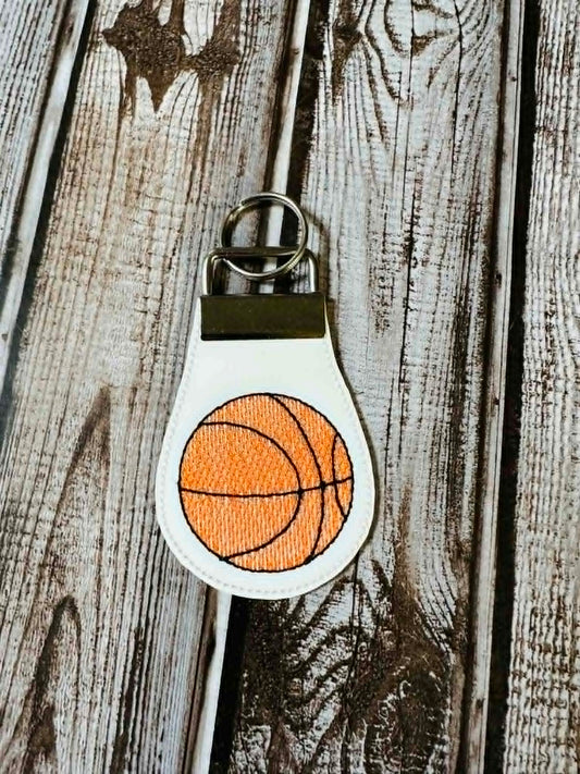 Basketball Half Panel Fob – REQUIRES 1.25″ Clamp Hardware – Digital Embroidery Design