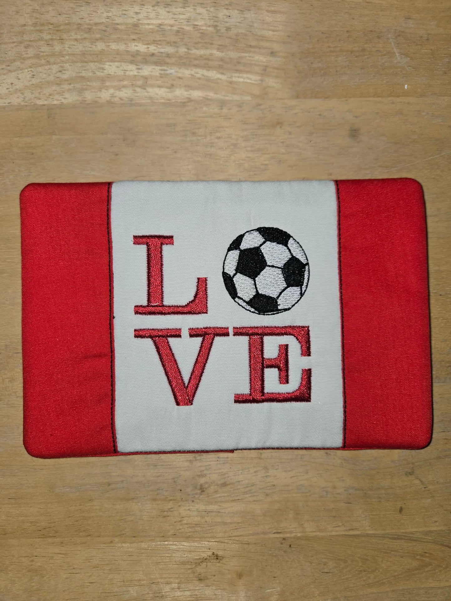LOVE Soccer – Mug Rug 5 x 7 ONLY – DIGITAL Embroidery Design