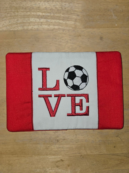 LOVE Soccer – Mug Rug 5 x 7 ONLY – DIGITAL Embroidery Design