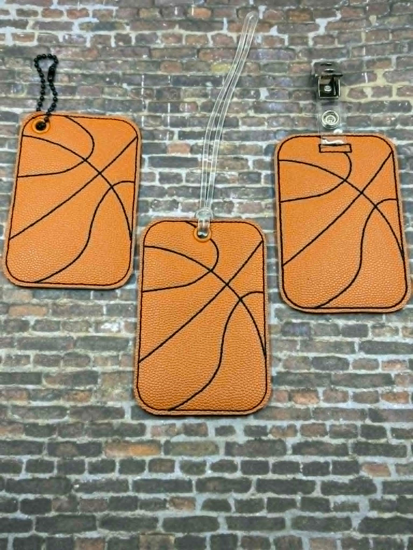Basketball Stitching Bag Tag – 3 Styles Included – Digital Embroidery Design