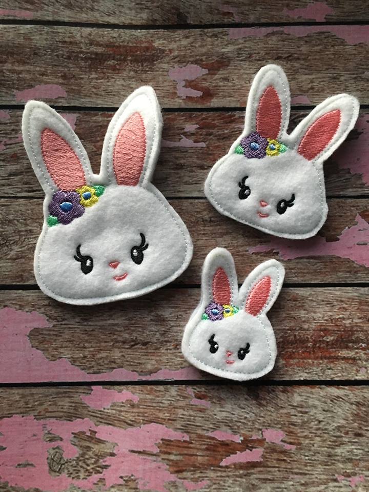Girl Bunny Felties - 3 sizes- Digital Embroidery Design