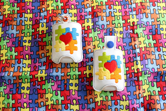 Autism Awareness Sanitizer Holder 4x4 and 5x7 included- Embroidery Design - DIGITAL Embroidery DESIGN