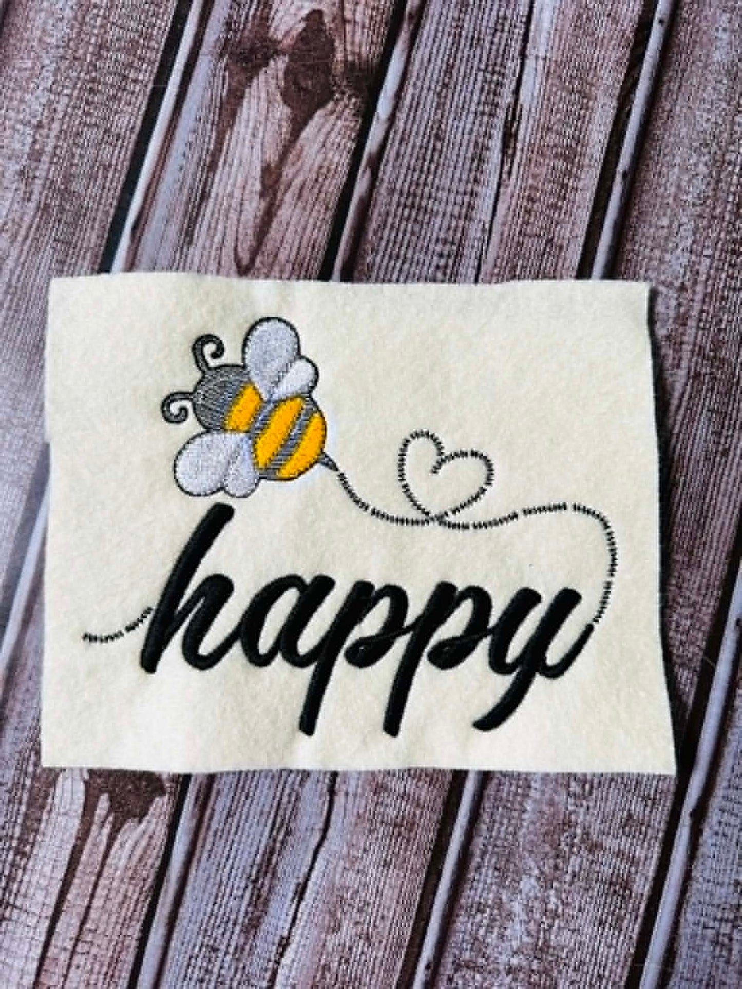 Sketch BEE Happy – 4 x 4, 5 x 7, 6 x 10 and 8 x 12 – DIGITAL Embroidery Design