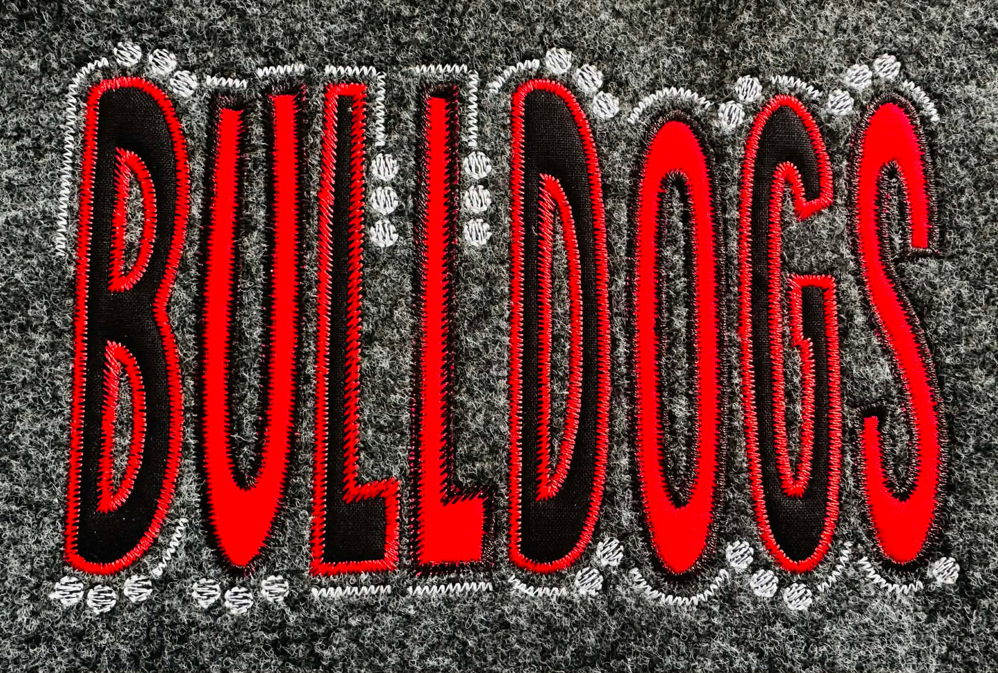 Bulldogs Doodle Font Applique – 4 x 4, 5 x 7, 6 x 10 and 8 x 12 – DIGITAL Embroidery Design