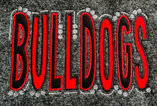 Bulldogs Doodle Font Applique – 4 x 4, 5 x 7, 6 x 10 and 8 x 12 – DIGITAL Embroidery Design