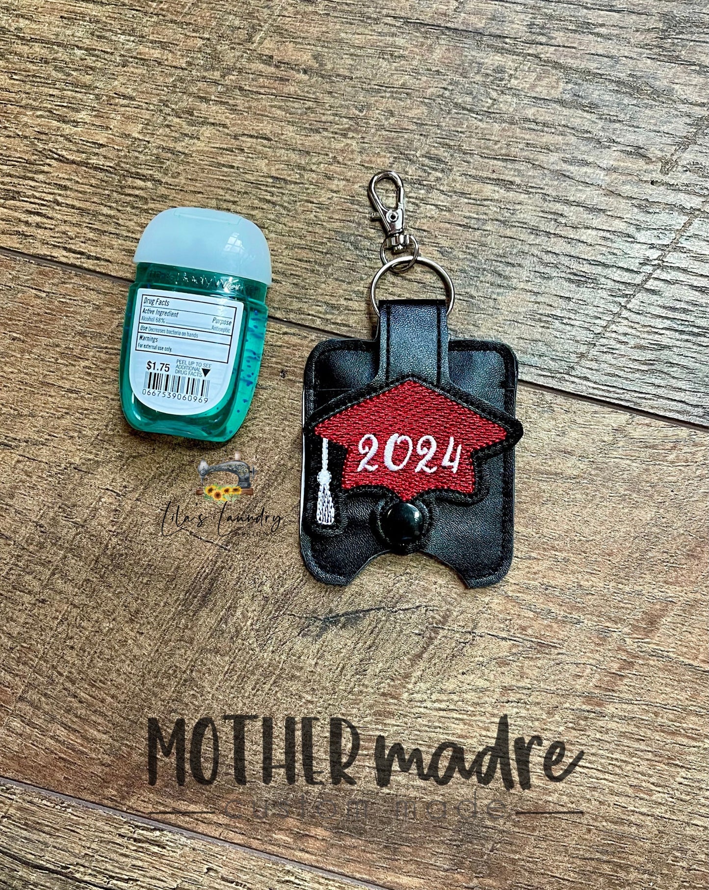 2024 Grad Cap Applique Fold Over Sanitizer Holder - Digital Embroidery Design