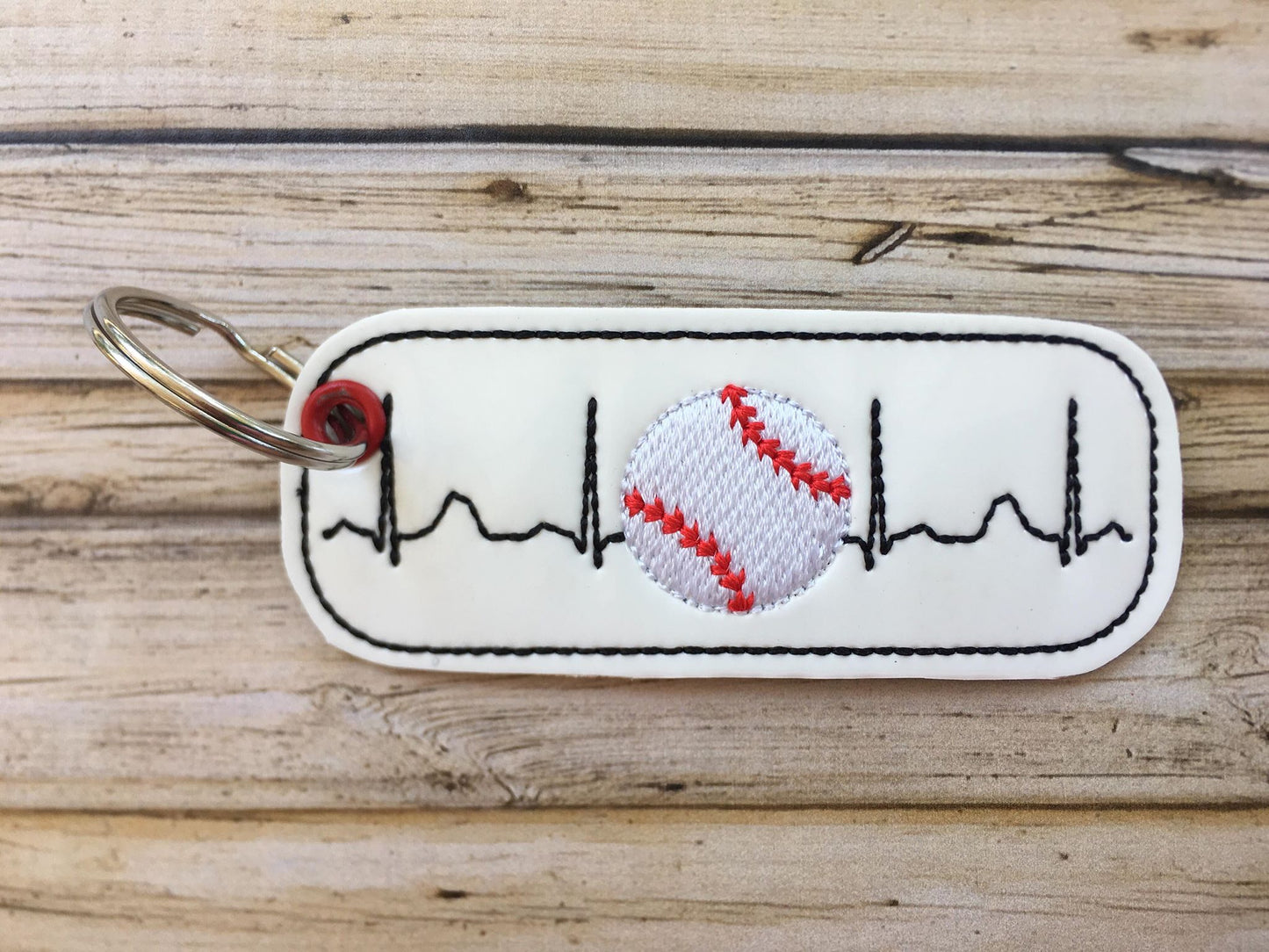 Sports Set ONE ekg Eyelet Fob - Embroidery Design - DIGITAL Embroidery DESIGN