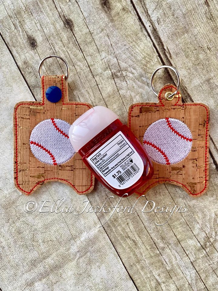 Baseball Sanitizer Holder 4x4 and 5x7 included- Embroidery Design - DIGITAL Embroidery DESIGN