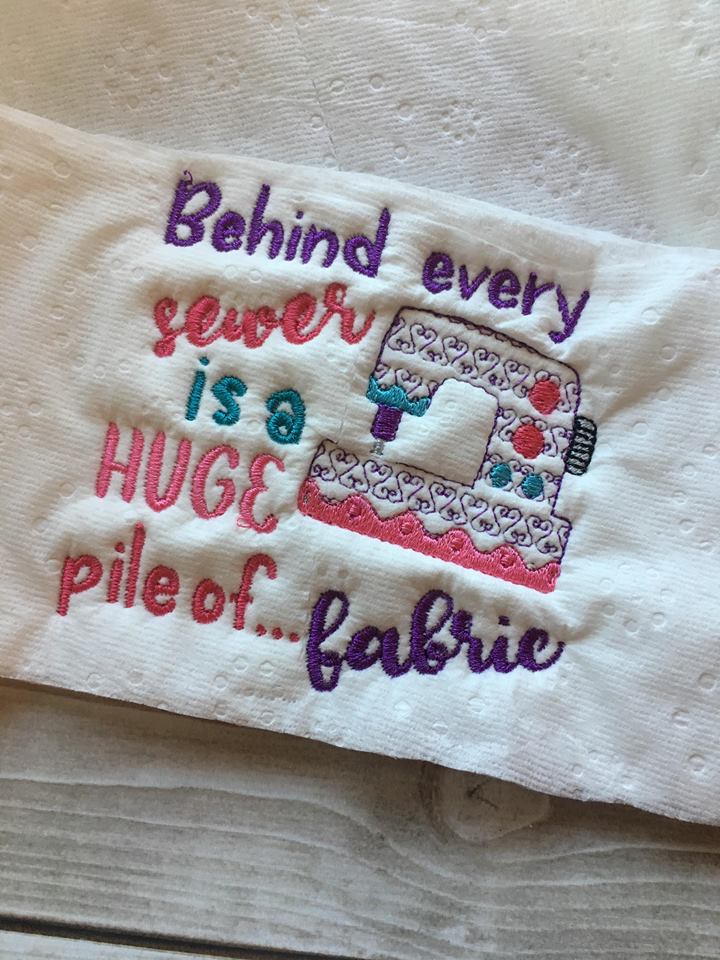 Behind every sewer toilet paper design & feltie 4x4 - Embroidery Design - DIGITAL Embroidery DESIGN