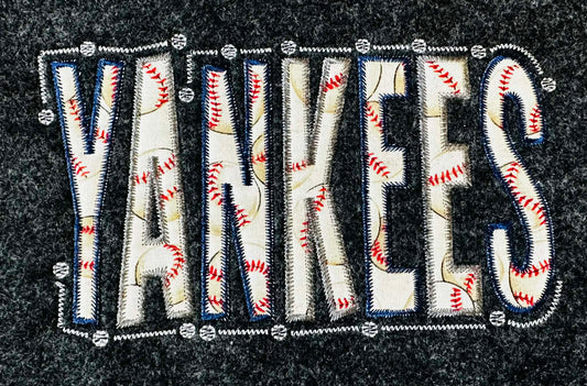 Yankees Doodle Font Applique – 4 x 4, 5 x 7, 6 x 10 and 8 x 12 – DIGITAL Embroidery Design