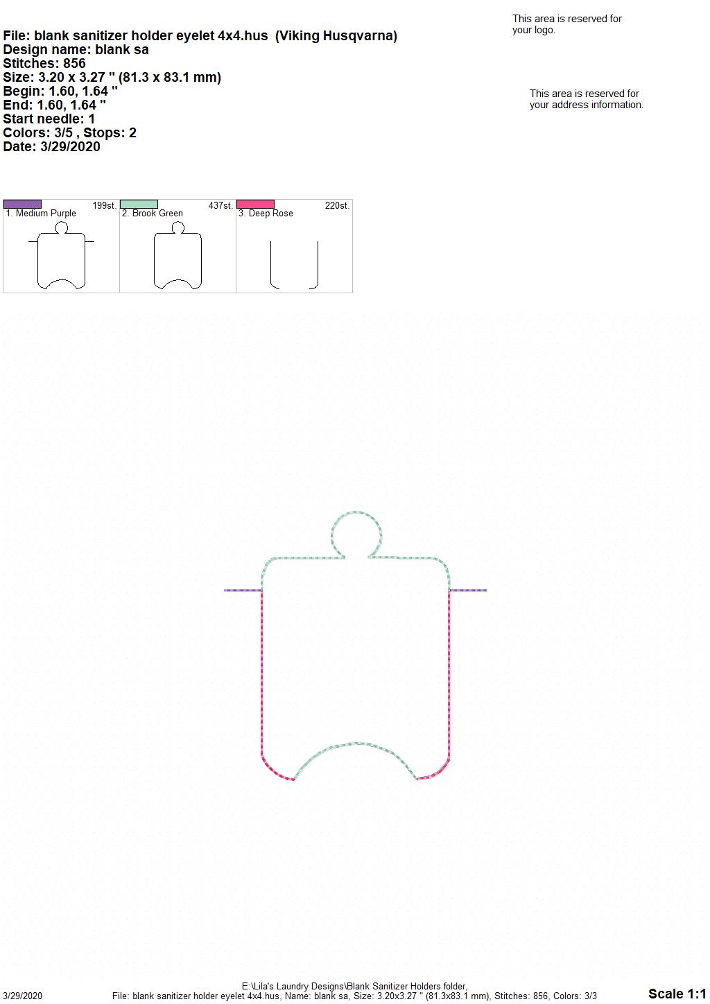 Blank Sanitizer Holders - DIGITAL Embroidery DESIGN