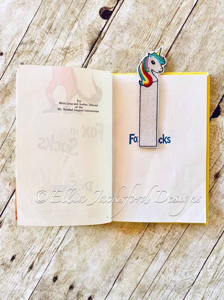 Unicorn Bookmark - Digital Embroidery Design