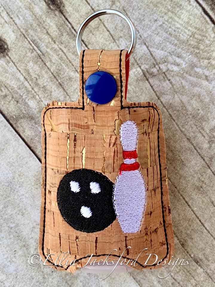 Bowling Sanitizer Holder 4x4 and 5x7 included- Embroidery Design - DIGITAL Embroidery DESIGN