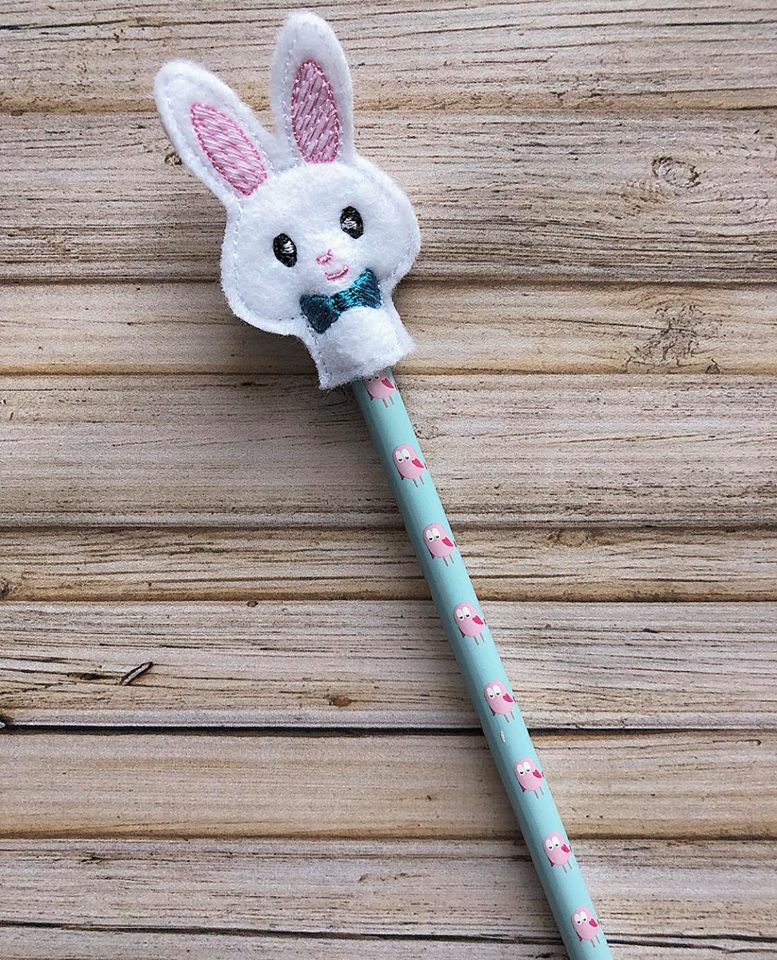 Bunny Boy Pencil Topper - Embroidery Design - DIGITAL Embroidery DESIGN
