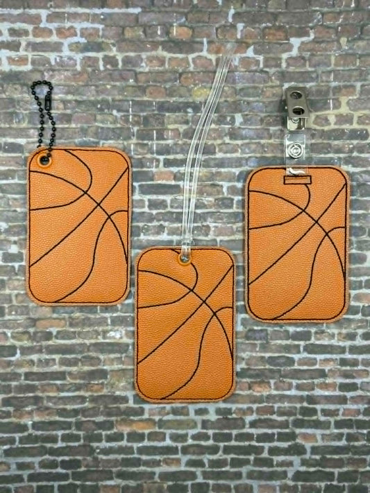 Basketball Stitching Bag Tag – 3 Styles Included – Digital Embroidery Design