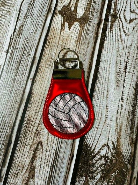 Volleyball Half Panel Fob – REQUIRES 1.25″ Clamp Hardware – Digital Embroidery Design