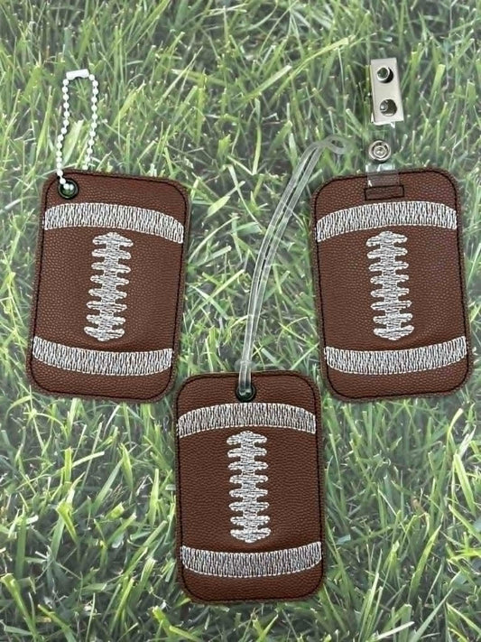 Football Stitching Bag Tag – 3 Styles Included – Digital Embroidery Design