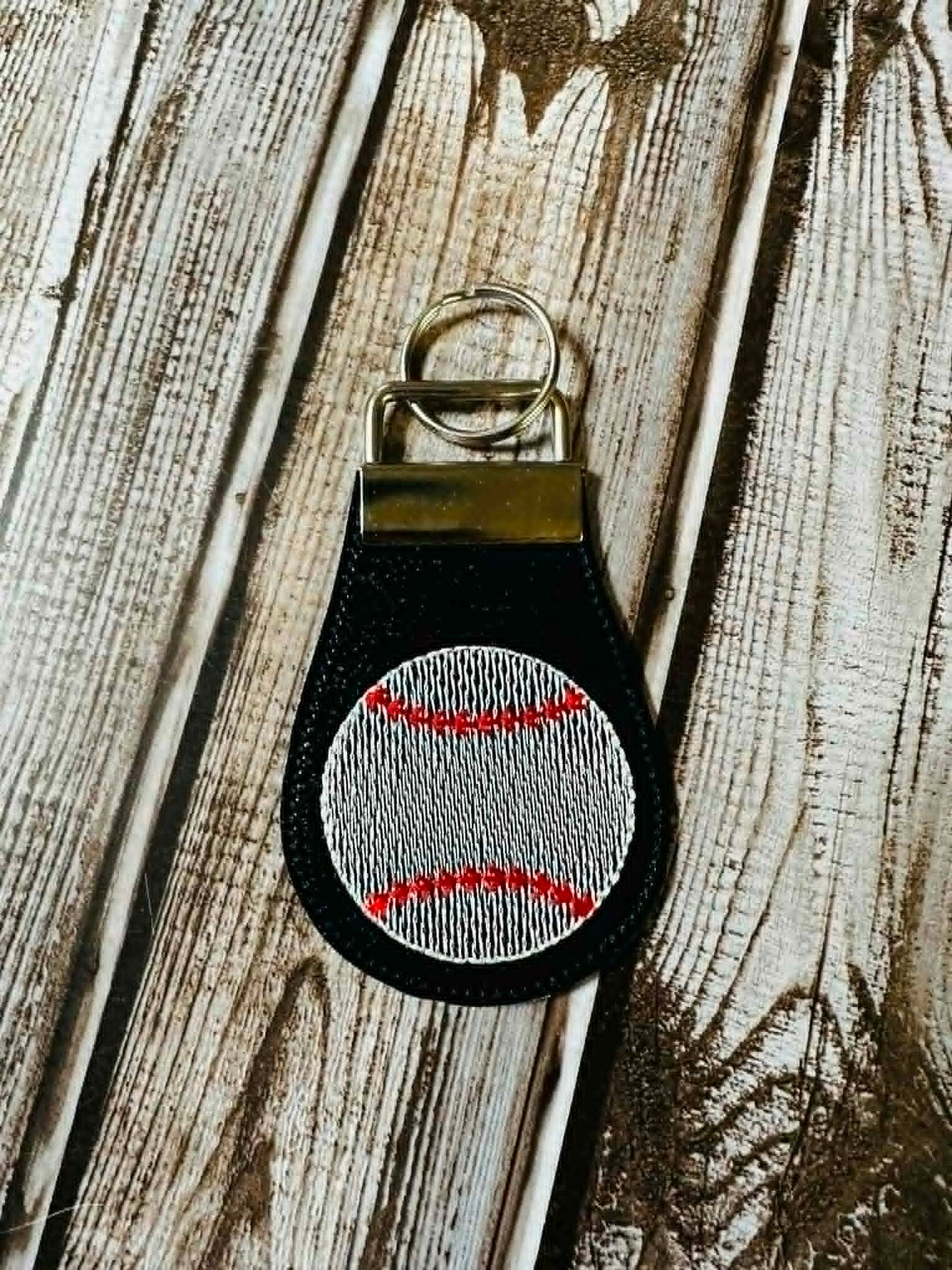 Baseball - Softball Half Panel Fob – REQUIRES 1.25″ Clamp Hardware – Digital Embroidery Design