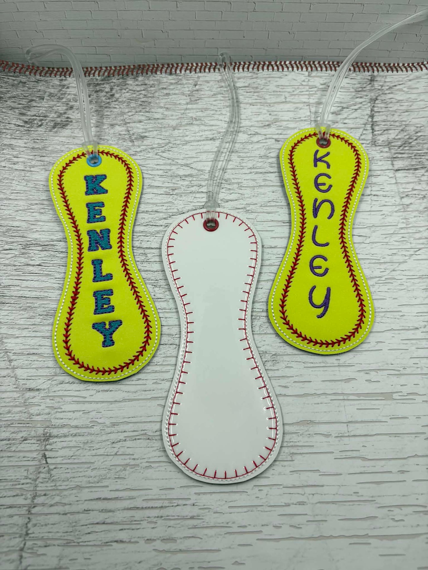 Baseball Softball Long Panel Bag Tags – 2 Styles Included – 5 x 7 Hoop ONLY - Digital Embroidery Design