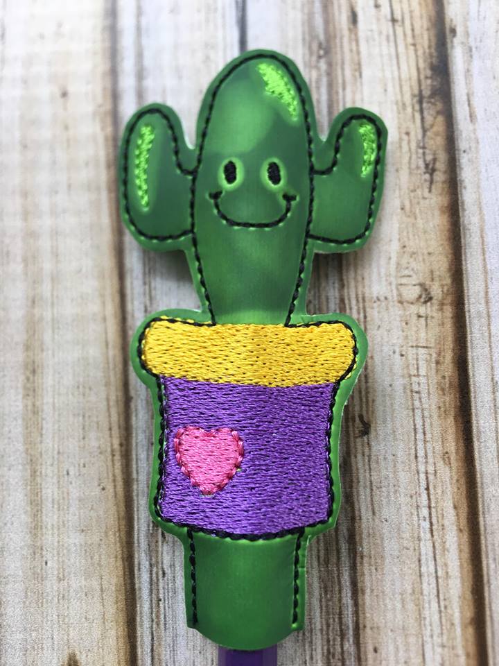 Cactus Pencil Toppers - Digital Embroidery Design