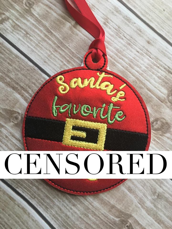 Mature Santa's Favorite Ornament - Embroidery Design - DIGITAL Embroidery DESIGN