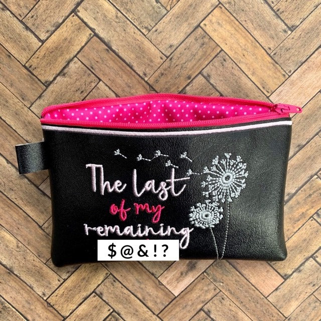 Mature Remaining Zipper Bag - 3 sizes - Digital Embroidery Design