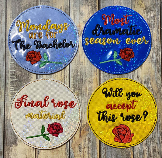 Bachelor coaster set - DIGITAL Embroidery DESIGN