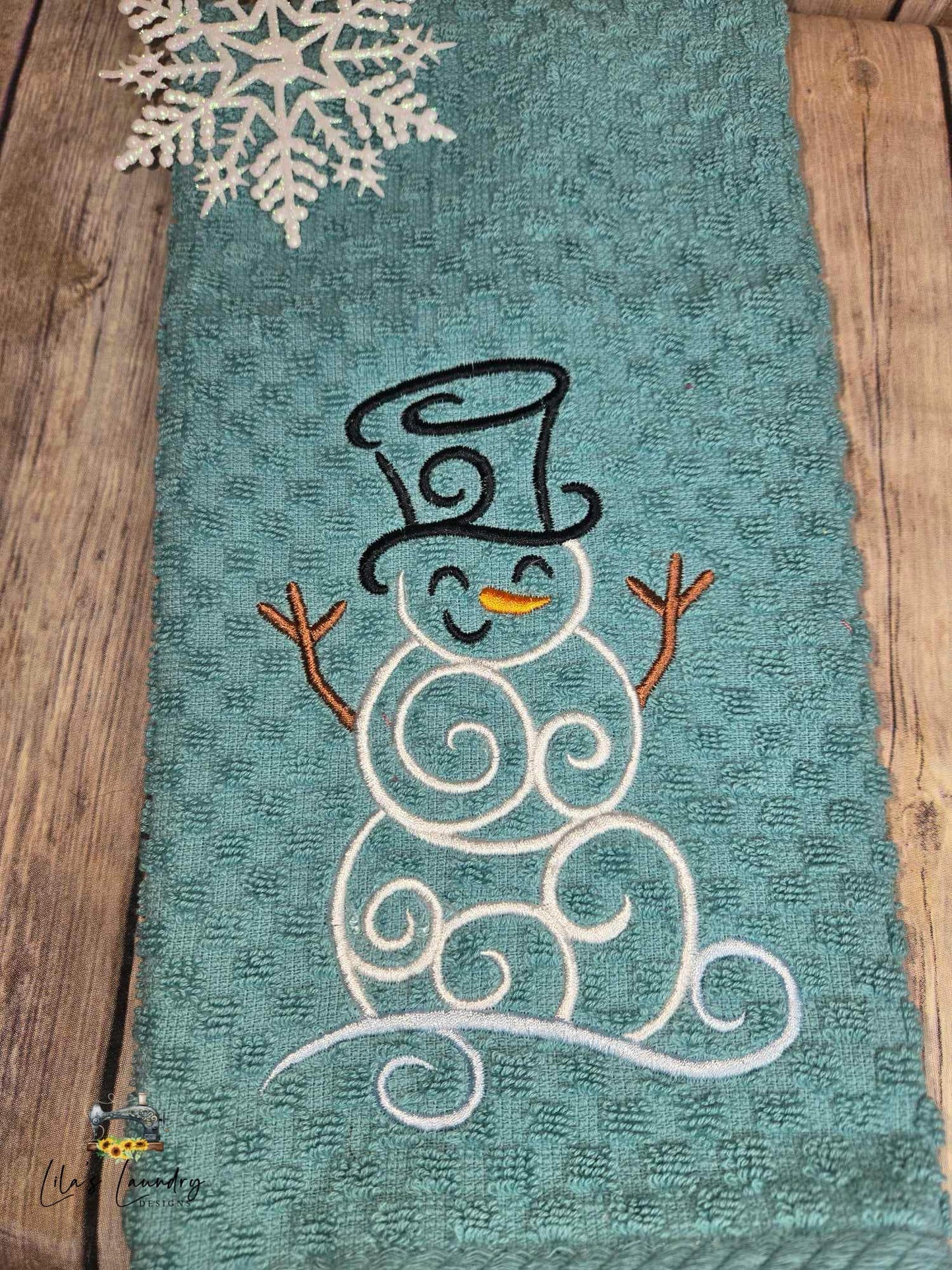 Swirly Snowman - 4 Sizes - Digital Embroidery Design