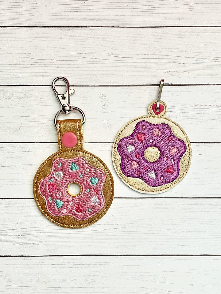 Heart Donut Fobs - Embroidery Design - DIGITAL Embroidery DESIGN