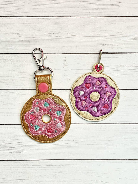 Heart Donut Fobs - Embroidery Design - DIGITAL Embroidery DESIGN