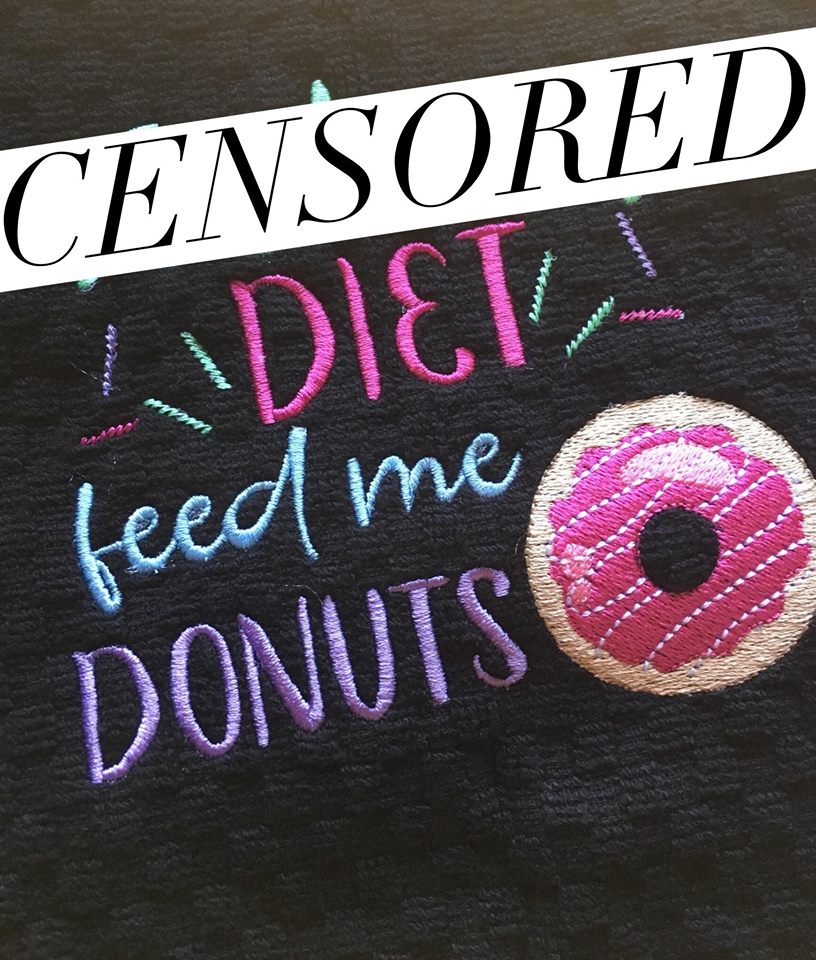 Mature Diet Feed Me Donuts - Embroidery Design - DIGITAL Embroidery DESIGN