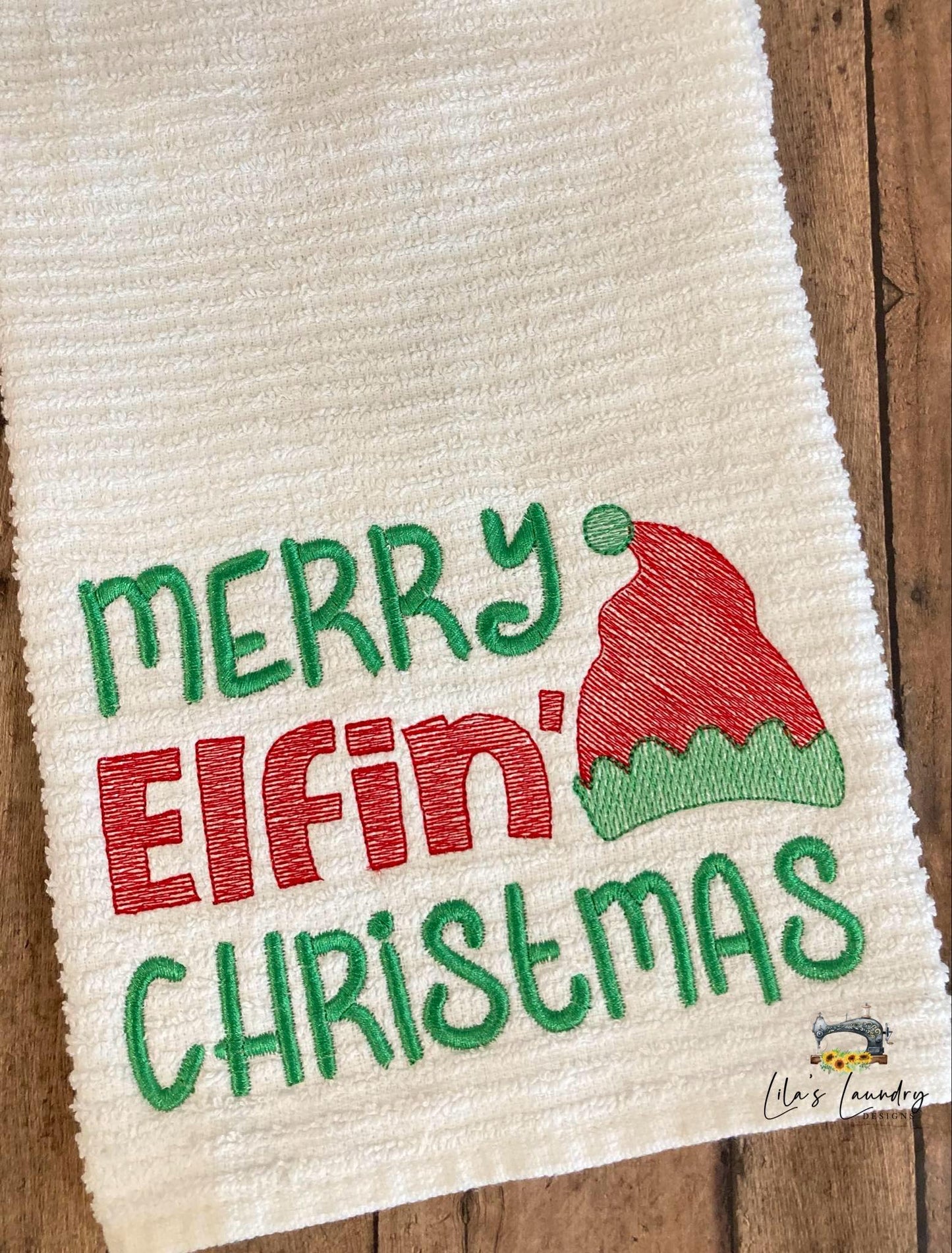 Merry Elfin' Christmas - 4 Sizes - Digital Embroidery Design