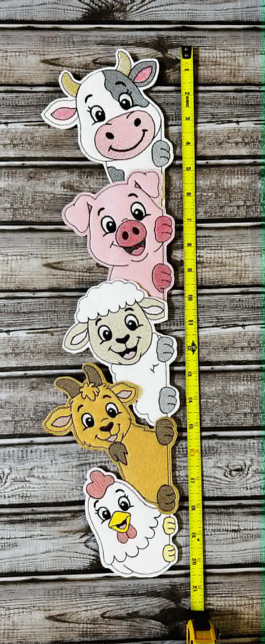 Farm Animals Door Hugger - 3 Sizes - 5 x 7, 6 x 10 and 8 x 12 DIGITAL Embroidery Design