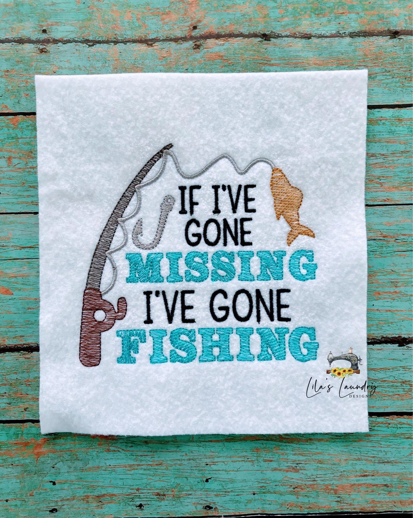 Gone Fishing - 4 Sizes - Digital Embroidery Design
