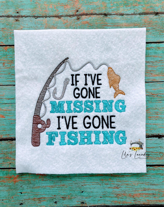 Gone Fishing - 4 Sizes - Digital Embroidery Design