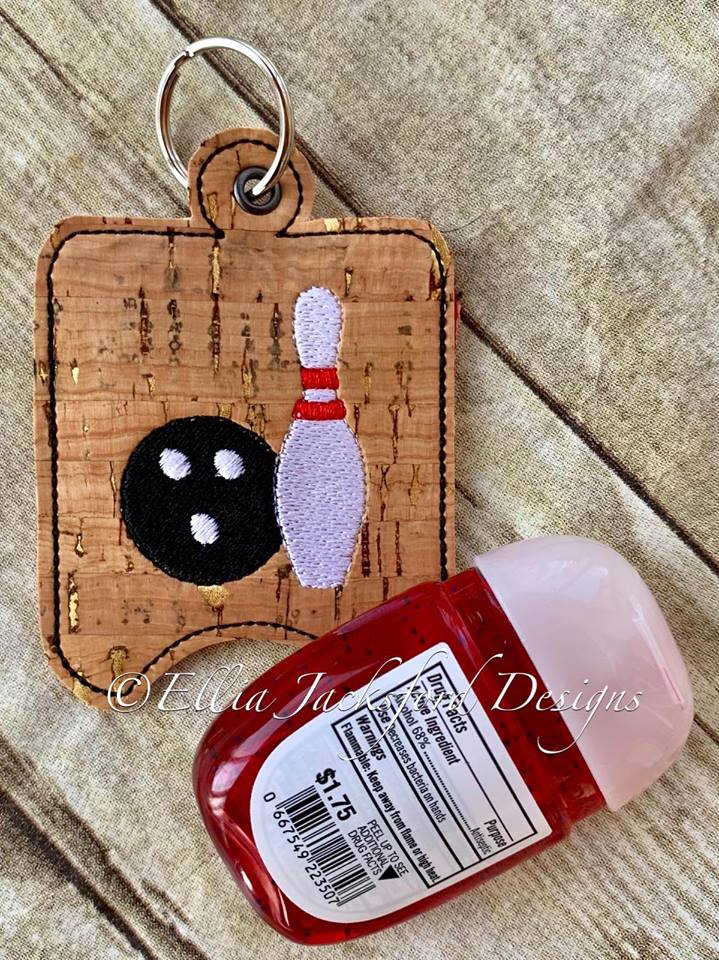 Bowling Sanitizer Holder 4x4 and 5x7 included- Embroidery Design - DIGITAL Embroidery DESIGN