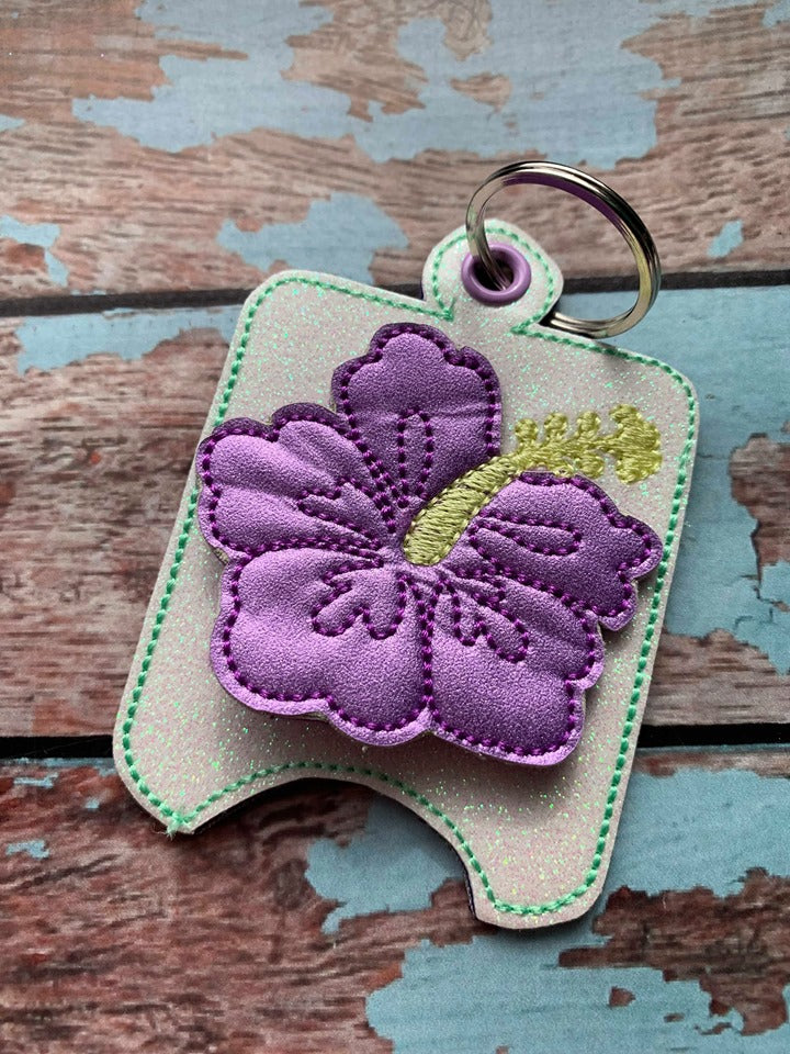 3D Hibiscus Flower Sanitizer Holders 4x4 and 5x7 included- DIGITAL Embroidery DESIGN