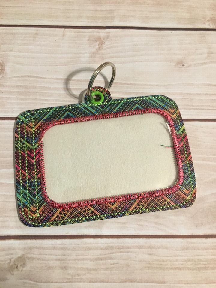 Horizontal Blank ID Holder - Digital Embroidery Design
