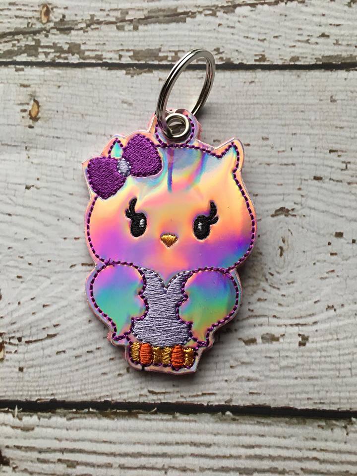 Valentine Girl Owl Fobs - Embroidery Design - DIGITAL Embroidery DESIGN