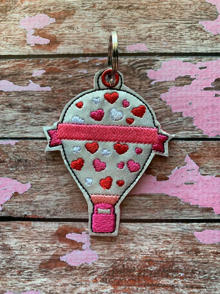 Valentine Hot Air Balloon Fobs - Embroidery Design - DIGITAL Embroidery DESIGN
