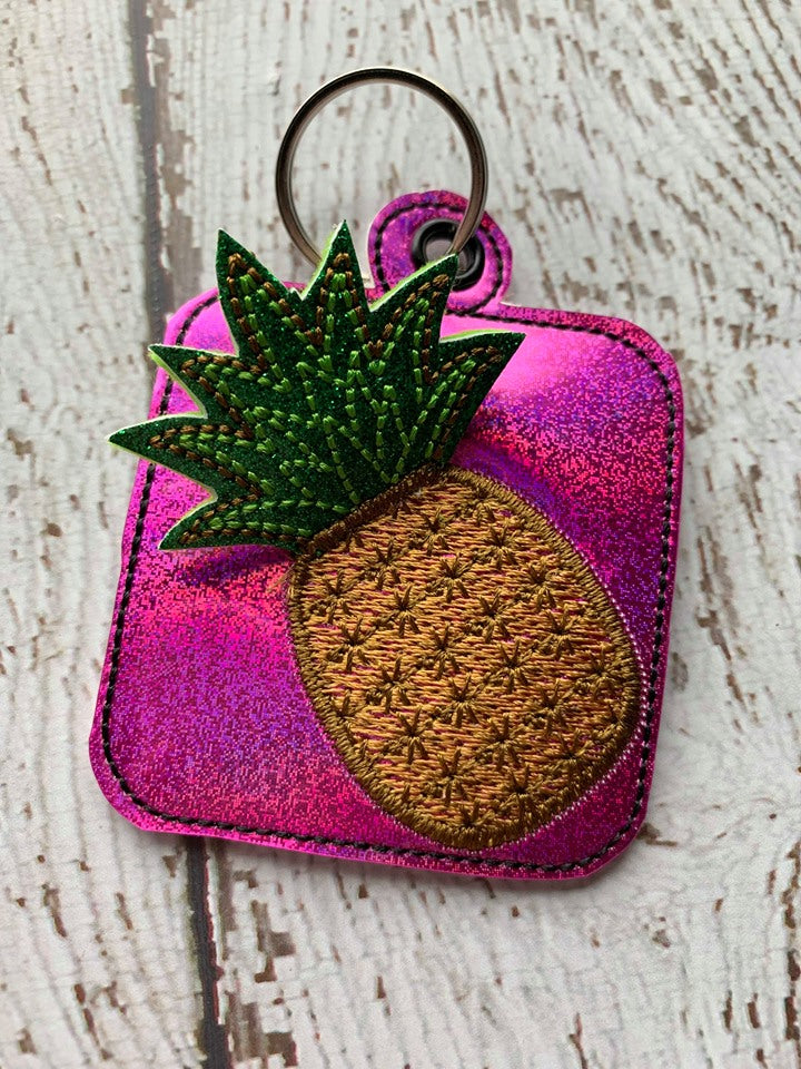 3D Pineapple Fobs- 4x4 and 5x7 grouped- DIGITAL Embroidery DESIGN