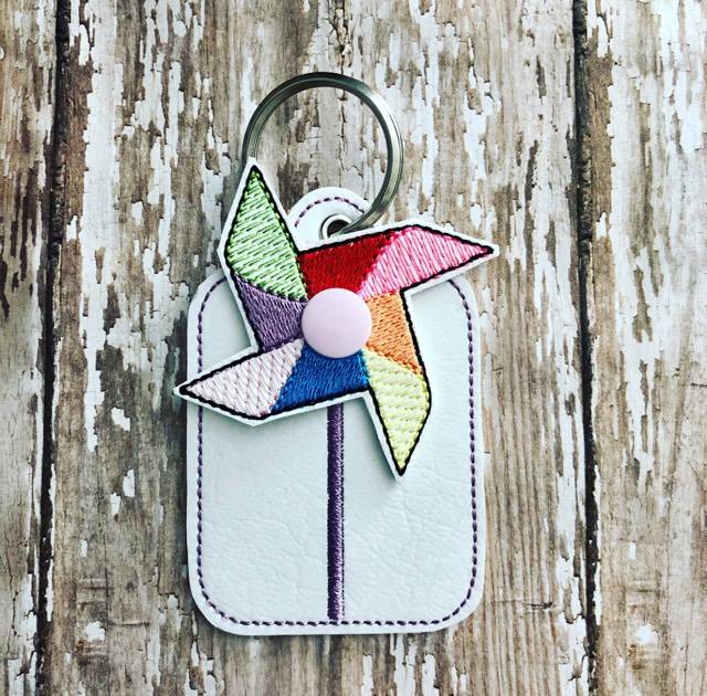 3D Pinwheel Fobs- 4x4 and 5x7 grouped- DIGITAL Embroidery DESIGN