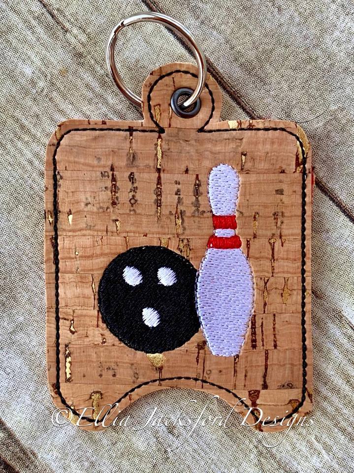 Bowling Sanitizer Holder 4x4 and 5x7 included- Embroidery Design - DIGITAL Embroidery DESIGN